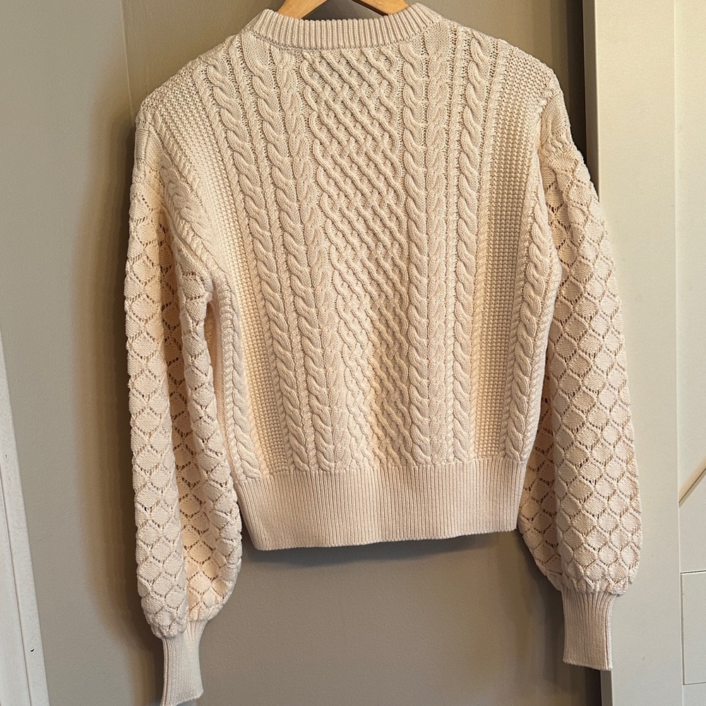 525 America Textured Knit Cream Sweater - Picture 7 of 8